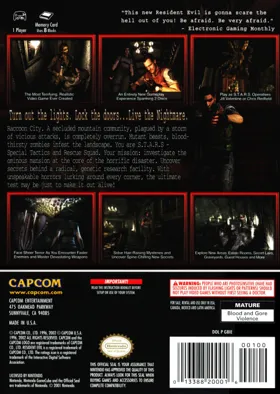 Resident Evil (Disc 1) box cover back